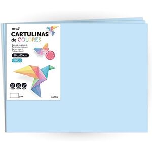m-office Cartulina Grande 50x65 cm de Colores Pastel, 180gr para Manualidades, Diseños Creativos y Proyectos de Arte (125 Hojas, Azul) m-office Cartulina Grande 50x65 cm de Colores Pastel, 180gr para Manualidades, Diseños Creativos y Proyectos de Arte (125 Hojas, Azul)