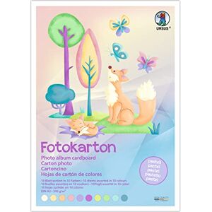 Ursus Cartón fotográfico, en colores pastel, DIN A3, 300 g/m², 10 hojas en 10 colores, tintadas, de celulosa fresca, resistente a la luz, ideal para manualidades creativas Ursus Cartón fotográfico, en colores pastel, DIN A3, 300 g/m², 10 hojas en 10 colores, tintadas, de celulosa fresca, resistente a la luz, ideal para manualidades creativas
