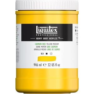 Liquitex Color acrílico Heavy Body, amariilo sin cadmium medio, 946 ML Liquitex Color acrílico Heavy Body, amariilo sin cadmium medio, 946 ML