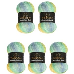 Lana de Teñido con Brillo Lunares - 5x100g - Lana, Metálica, Degradé - Tejer y Crochet Lana de Teñido con Brillo Lunares - 5x100g - Lana, Metálica, Degradé - Tejer y Crochet