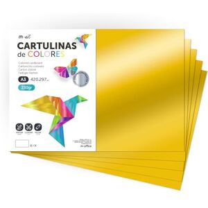 m-office Cartulina de Colores Metalizadas, Cartulina Grande A3 (29,7x42cm) Cartulinas de Colores 230gr para Manualidades, Diseños Creativos y Proyectos de Arte, Brillo Reflectante · (125 hojas, Oro) m-office Cartulina de Colores Metalizadas, Cartulina Grande A3 (29,7x42cm) Cartulinas de Colores 230gr para Manualidades, Diseños Creativos y Proyectos de Arte, Brillo Reflectante · (125 hojas, Oro)