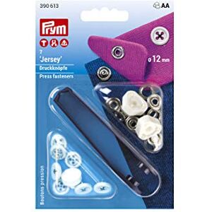 Prym -1 Non-Sew Press Fasteners, Latón Acero Inoxidable Poliamida, White, Black, 15 mm Prym -1 Non-Sew Press Fasteners, Latón Acero Inoxidable Poliamida, White, Black, 15 mm