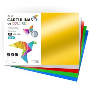 m-office Cartulina de Colores Metalizadas, Cartulina Grande A3 (29,7x42cm) Cartulinas de Colores 230gr para Manualidades, Diseños Creativos y Proyectos Arte, Brillo Reflectante · (50 hojas, Surtido) m-office Cartulina de Colores Metalizadas, Cartulina Grande A3 (29,7x42cm) Cartulinas de Colores 230gr para Manualidades, Diseños Creativos y Proyectos Arte, Brillo Reflectante · (50 hojas, Surtido)