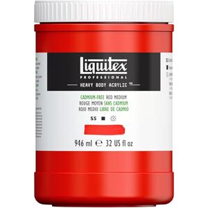 Liquitex Color acrílico Heavy Body, rojo sin cadmium medio, 946 ML Liquitex Color acrílico Heavy Body, rojo sin cadmium medio, 946 ML