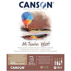 Canson Mi-Teintes Velvet Pad - Tonos marrón - 430gsm - 12 hojas - 32 x 41cm - Bloc Canson Mi-Teintes Velvet Pad - Tonos marrón - 430gsm - 12 hojas - 32 x 41cm - Bloc