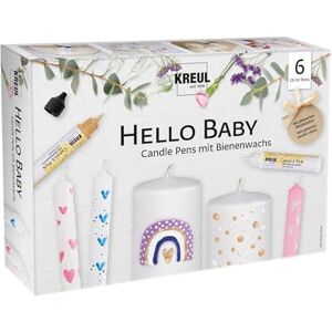 KREUL Set de 6 rotuladores para velas Hello Baby, 6 x 29 ml, punta fina, colores con cera de abeja para decorar y pintar velas KREUL Set de 6 rotuladores para velas Hello Baby, 6 x 29 ml, punta fina, colores con cera de abeja para decorar y pintar velas