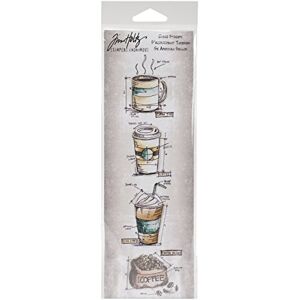Stampers Anonymous Tim Holtz Mini Blueprints Strip Cling Rubber Stamps 3"X10"-Fresh Brewed Stampers Anonymous Tim Holtz Mini Blueprints Strip Cling Rubber Stamps 3"X10"-Fresh Brewed