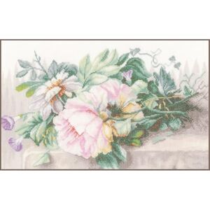 Lanarte Kit de punto de cruz - Motivo floral Lanarte Kit de punto de cruz - Motivo floral