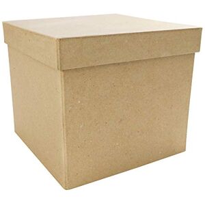 décopatch Clairefontaine ES Un support en papier brun mâché 16x16x14 cm, Boite carrée décopatch Clairefontaine ES Un support en papier brun mâché 16x16x14 cm, Boite carrée