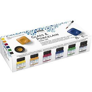 KREUL 16601 Vidrio y porcelana transparente Juego de 6 botes de pintura transparente de vidrio y porcelana de 20 ml con 1 pincel Pintura al agua (amarillo, naranja, rojo, azul, verde y marrón) KREUL 16601 Vidrio y porcelana transparente Juego de 6 botes de pintura transparente de vidrio y porcelana de 20 ml con 1 pincel Pintura al agua (amarillo, naranja, rojo, azul, verde y marrón)