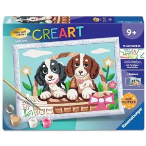Ravensburger CreArt Pintura por números para niños Perros en Cesta Ravensburger CreArt Pintura por números para niños Perros en Cesta