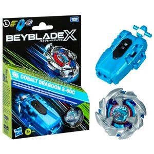 Beyblade X, Set Premium de Lanzador con Cuerda y Top Cobalt Dragoon 2-60C de rotación Izquierda Beyblade X, Set Premium de Lanzador con Cuerda y Top Cobalt Dragoon 2-60C de rotación Izquierda