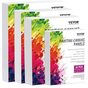 VEVOR 32 PCS Paneles de Lienzo para Pintar, 127 x 178 mm/203 x 254 mm/229 x 305 mm/280 x 355 mm para Pintura Acrílica, Al Óleo, Acuarela, Lienzo para Pintar para Niños y Profesionales, Blanco VEVOR 32 PCS Paneles de Lienzo para Pintar, 127 x 178 mm/203 x 254 mm/229 x 305 mm/280 x 355 mm para Pintura Acrílica, Al Óleo, Acuarela, Lienzo para Pintar para Niños y Profesionales, Blanco