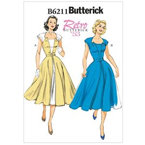 Butterick Patrón 6211, Vestido y cinturón para Mujer, Tallas, Papel, Negro, E5 (14-16-18-20-22) Butterick Patrón 6211, Vestido y cinturón para Mujer, Tallas, Papel, Negro, E5 (14-16-18-20-22)