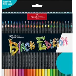 Faber-Castell 116450 Estuche de Cartón Soporte con 50 Lápices de colores Black Edition Faber-Castell 116450 Estuche de Cartón Soporte con 50 Lápices de colores Black Edition