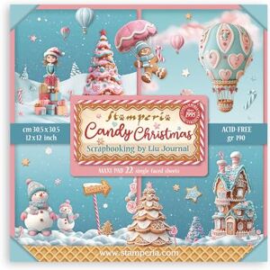 Stamperia Scrapbook Paper Pad for Scrapbooking, Albums, Card Making, Bullet Journalling and More, Acid Free, Single Face, Perfect for Hobbies, Crafts, and Gifting (Candy Christmas) (30.5 x 30.5cm) Stamperia Scrapbook Paper Pad for Scrapbooking, Albums, Card Making, Bullet Journalling and More, Acid Free, Single Face, Perfect for Hobbies, Crafts, and Gifting (Candy Christmas) (30.5 x 30.5cm)