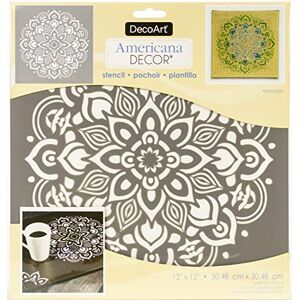 DecoArt Americana Decor Plantilla de Mandala, Color Blanco, 12 x 12 DecoArt Americana Decor Plantilla de Mandala, Color Blanco, 12 x 12