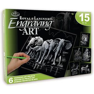 Pracht Creatives Hobby Royal & Langnickel Scratch Pictures Set Animales Exóticos, Plata, 6 imágenes, Elefante, Tigre y Co, imágenes para rascar para niños y Adultos, con 2 rotuladores y Plantillas Pracht Creatives Hobby Royal & Langnickel Scratch Pictures Set Animales Exóticos, Plata, 6 imágenes, Elefante, Tigre y Co, imágenes para rascar para niños y Adultos, con 2 rotuladores y Plantillas