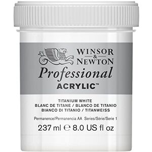 Winsor & Newton Professional Pintura acrílica tarro 237 ml, color blanco de titanio Winsor & Newton Professional Pintura acrílica tarro 237 ml, color blanco de titanio