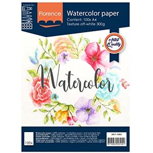 Creative Florence Papel de Acuarela Superficie Texturizada, 300 GSM, Blanco (Off-White), A4 Creative Florence Papel de Acuarela Superficie Texturizada, 300 GSM, Blanco (Off-White), A4