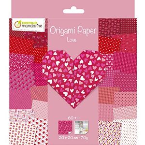 Avenue Mandarine – Origami Paper, Love – Paquete de 60 hojas Origami 20 x 20 cm 70 g (30 diseños x 2 hojas) – Una tabla de pegatinas de ojos incluidas – A partir de 5 años Avenue Mandarine – Origami Paper, Love – Paquete de 60 hojas Origami 20 x 20 cm 70 g (30 diseños x 2 hojas) – Una tabla de pegatinas de ojos incluidas – A partir de 5 años