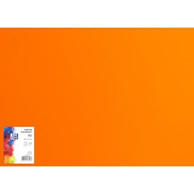 Oxford Cartón de dibujo de 50 x 70 cm/cartón para manualidades, DIN B2, cartón B2, papel para manualidades, 225 g/m², cartón Bristol, 25 hojas, color naranja, 25 unidades Oxford Cartón de dibujo de 50 x 70 cm/cartón para manualidades, DIN B2, cartón B2, papel para manualidades, 225 g/m², cartón Bristol, 25 hojas, color naranja, 25 unidades