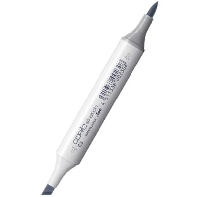 COPIC Sketch C-3, Gris frío n.º 3, Rotulador Doble con Punta Mediana y Pincel COPIC Sketch C-3, Gris frío n.º 3, Rotulador Doble con Punta Mediana y Pincel