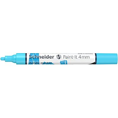 Schneider 120230 Paint-It Lápiz acrílico (con punta redonda de 4 mm, pinturas acrílicas de alta cobertura para madera, lienzo, piedra, etc.), 1 unidad, color azul pastel Schneider 120230 Paint-It Lápiz acrílico (con punta redonda de 4 mm, pinturas acrílicas de alta cobertura para madera, lienzo, piedra, etc.), 1 unidad, color azul pastel