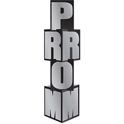 Beistle Prom Columna, 12 "X 3 '9", Negro/Plata Beistle Prom Columna, 12 "X 3 '9", Negro/Plata