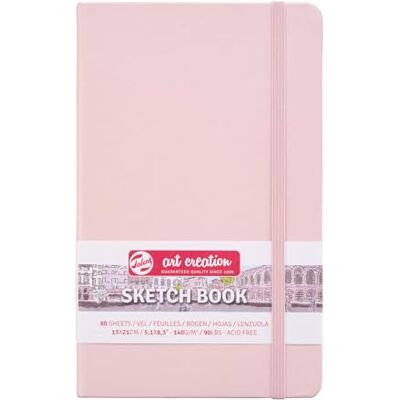 ART Sketchbook Rosa pastel 13x21 cm 140 g 80 hojas Papel de dibujo sin ácido Ideal para lápiz, pastel, acrílicos, tinta ART Sketchbook Rosa pastel 13x21 cm 140 g 80 hojas Papel de dibujo sin ácido Ideal para lápiz, pastel, acrílicos, tinta