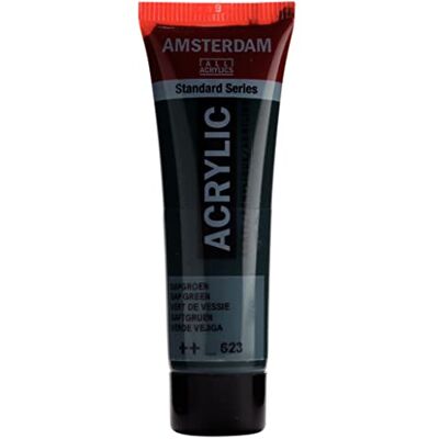 Amsterdam Tubo de pintura acrílica Standard Series 20 ml Verde vejiga 623 Semitransparente y resistente a la luz Amsterdam Tubo de pintura acrílica Standard Series 20 ml Verde vejiga 623 Semitransparente y resistente a la luz