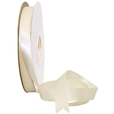Morex Cinta de satén de doble cara, 3/8 pulgadas x 50 yardas, blanco antiguo Morex Cinta de satén de doble cara, 3/8 pulgadas x 50 yardas, blanco antiguo