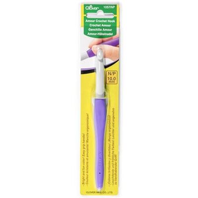 Clover Gancho De Crochet, Plastic, Violeta, 10 mm Clover Gancho De Crochet, Plastic, Violeta, 10 mm