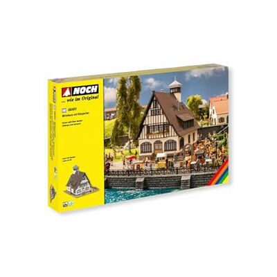 NOCH ® Posadero con jardín de Cerveza, Modelo de Posada, 18,9 x 17,2 cm para Ancho de vía H0 NOCH ® Posadero con jardín de Cerveza, Modelo de Posada, 18,9 x 17,2 cm para Ancho de vía H0