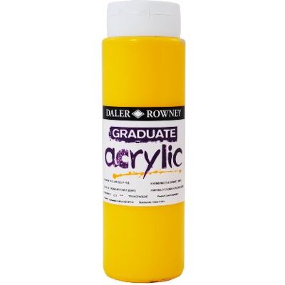 Daler Rowney Daler-Rowney Graduate Bote de pintura acrílica (500 ml), color amarillo de cadmio Daler Rowney Daler-Rowney Graduate Bote de pintura acrílica (500 ml), color amarillo de cadmio