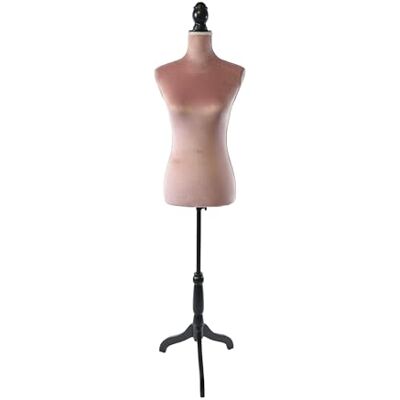 Relaxdays maniquí de Costura, Talla 36/38, Ajustable 130–167 cm, Terciopelo, peana Madera, Rosa Antiguo/Negro Relaxdays maniquí de Costura, Talla 36/38, Ajustable 130–167 cm, Terciopelo, peana Madera, Rosa Antiguo/Negro