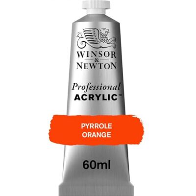 Winsor & Newton acrílico profesional Artist's tubo de pintura acrílica de 60ml, color naranja pirrol Winsor & Newton acrílico profesional Artist's tubo de pintura acrílica de 60ml, color naranja pirrol