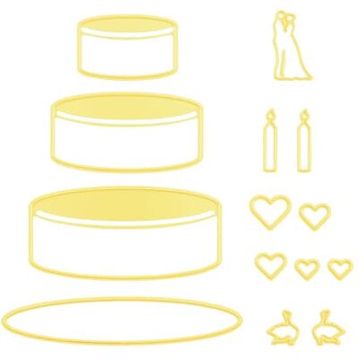 Nellie's Choice Troquel de Forma Tarta Nupcial-9,5 x 10 cm-para Hacer Tarjetas, Navidad, Scrapbooking, Manualidades, DIY, Amarillo, 95x100mm Nellie's Choice Troquel de Forma Tarta Nupcial-9,5 x 10 cm-para Hacer Tarjetas, Navidad, Scrapbooking, Manualidades, DIY, Amarillo, 95x100mm