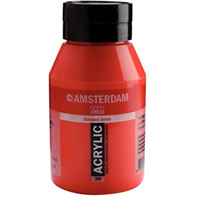 Amsterdam Pintura acrílica serie estándar Rojo naftol medio 396, tubo de 1000 ml, semiopaca, alta resistencia a la luz, viscosidad media Amsterdam Pintura acrílica serie estándar Rojo naftol medio 396, tubo de 1000 ml, semiopaca, alta resistencia a la luz, viscosidad media