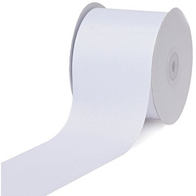 LUV Ribbons Creative Ideas Cinta de grogrén sólida de 3 pulgadas, 25 yardas, color blanco, 25 yardas LUV Ribbons Creative Ideas Cinta de grogrén sólida de 3 pulgadas, 25 yardas, color blanco, 25 yardas