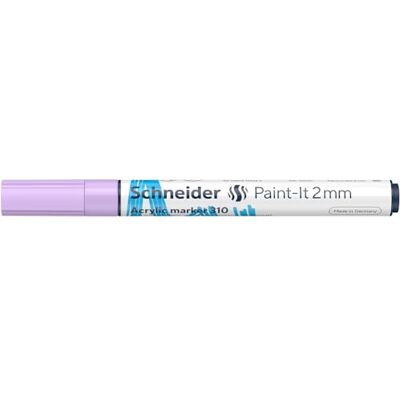 Schneider 120128 Paint-It Lápiz acrílico (con punta redonda de 2 mm, pinturas acrílicas de alta cobertura para madera, lienzo, piedra, etc.), 1 unidad, color morado pastel Schneider 120128 Paint-It Lápiz acrílico (con punta redonda de 2 mm, pinturas acrílicas de alta cobertura para madera, lienzo, piedra, etc.), 1 unidad, color morado pastel