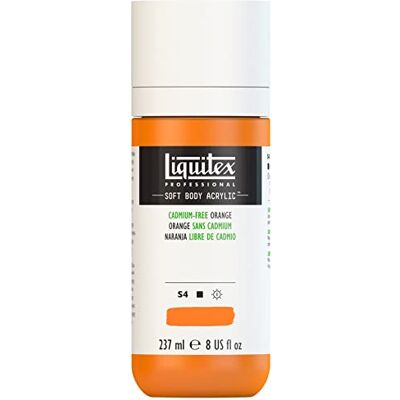 Liquitex Soft Body Pintura acrílica sin cadmio (237 ml), color naranja Liquitex Soft Body Pintura acrílica sin cadmio (237 ml), color naranja