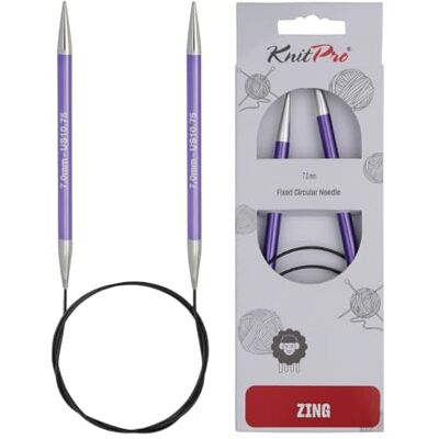 KnitPro Zing Fija de Tejer Circulares, Aluminio, Multicolor, 80 cm x 7,00 mm KnitPro Zing Fija de Tejer Circulares, Aluminio, Multicolor, 80 cm x 7,00 mm