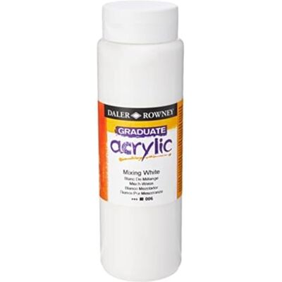 Daler Rowney Daler-Rowney Graduate Pintura acrílica (bote de 500 ml), color mezcla de blanco Daler Rowney Daler-Rowney Graduate Pintura acrílica (bote de 500 ml), color mezcla de blanco