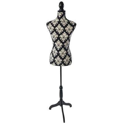 Relaxdays maniquí Mujer, Altura Ajustable 130–167 cm, Base de Madera, Blanco y Negro, para Costura, 167 x 41 x 34 cm Relaxdays maniquí Mujer, Altura Ajustable 130–167 cm, Base de Madera, Blanco y Negro, para Costura, 167 x 41 x 34 cm