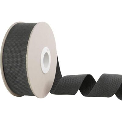 Trimz Cincha de algodón, Gris Oscuro, 10m x 25mm Trimz Cincha de algodón, Gris Oscuro, 10m x 25mm
