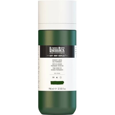 Liquitex Soft Body Pintura acrílica (bote dosificador, 946 ml), color verde Liquitex Soft Body Pintura acrílica (bote dosificador, 946 ml), color verde