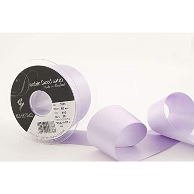 Berisfords Cinta de satén a Doble Cara 3501 de 20 m x 50 mm, Color orquídea Berisfords Cinta de satén a Doble Cara 3501 de 20 m x 50 mm, Color orquídea