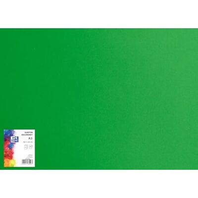 Oxford Cartón para manualidades, DIN A3, papel para manualidades, 160 g/m², cartón bristol, 25 hojas, color verde, adecuado para manualidades, impresión, copia Oxford Cartón para manualidades, DIN A3, papel para manualidades, 160 g/m², cartón bristol, 25 hojas, color verde, adecuado para manualidades, impresión, copia