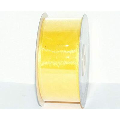 Piovaccari cinta de Organza, Amarillo, 40 mm X 20 MT, Piovaccari cinta de Organza, Amarillo, 40 mm X 20 MT,